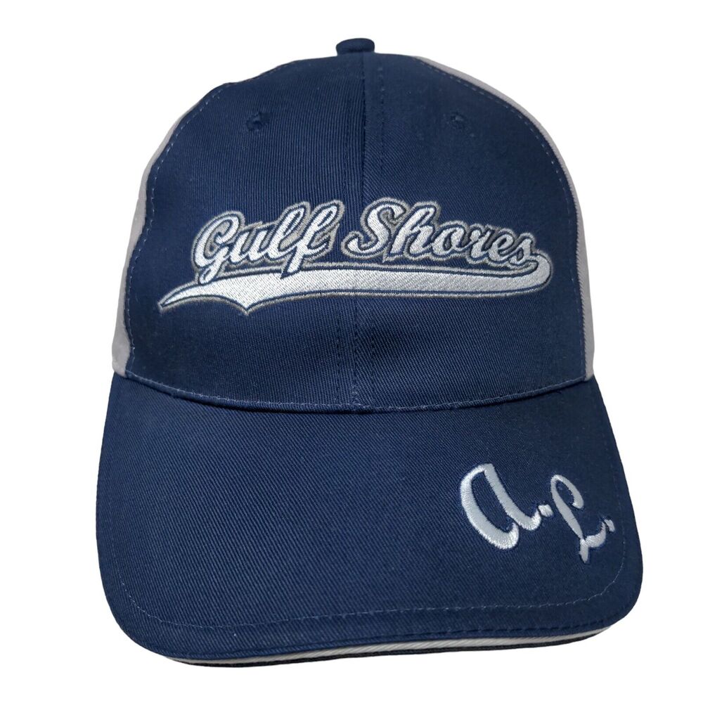Gulf Shores Strapback Hat Blue OSFA Embroidered Colorblock Bio-Domes